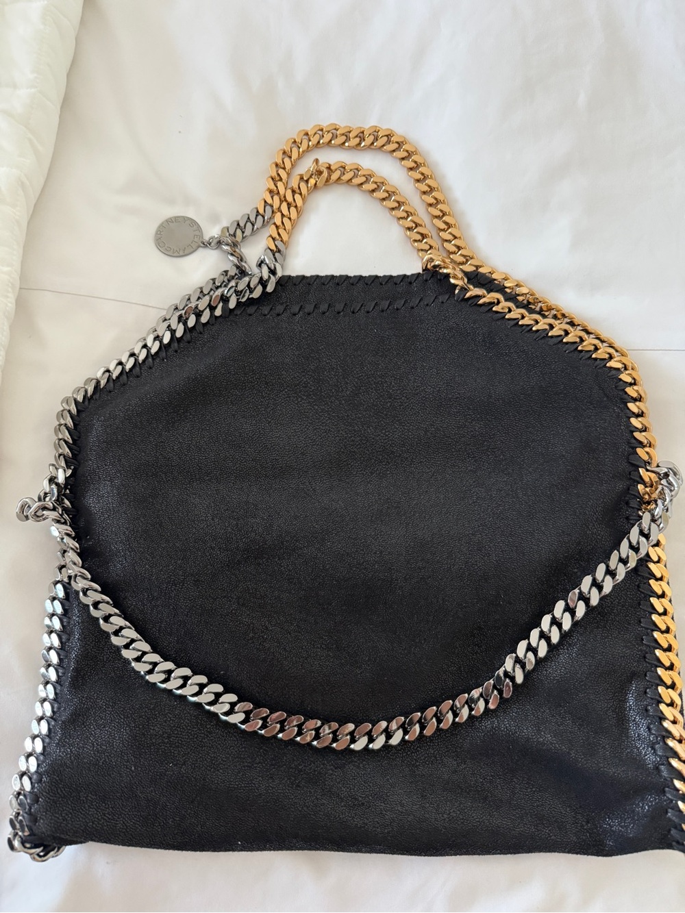 Stella McCartney Black Shoulder Bag with Gold & Silver Chains OP $1595 - Picture 7 of 16
